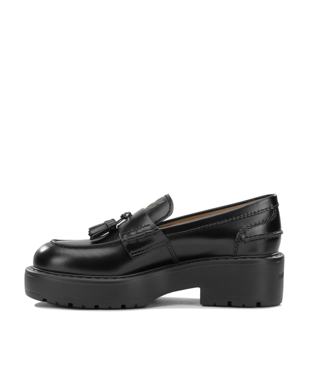 MIU MIU Черные кожаные лоферы, фото 3