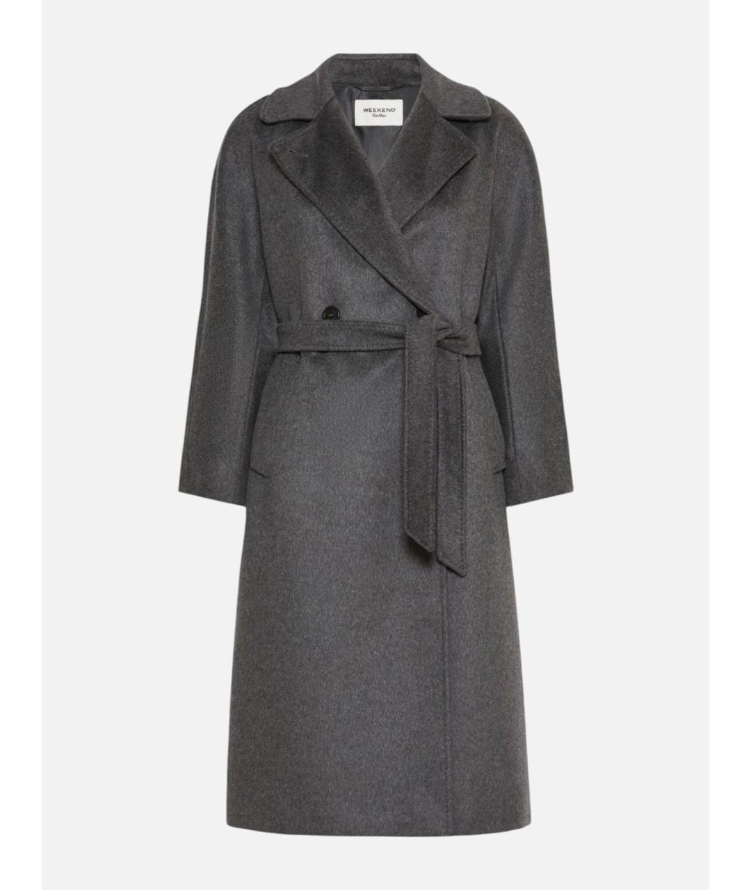 WEEKEND MAX MARA Серое шерстяное пальто, фото 6