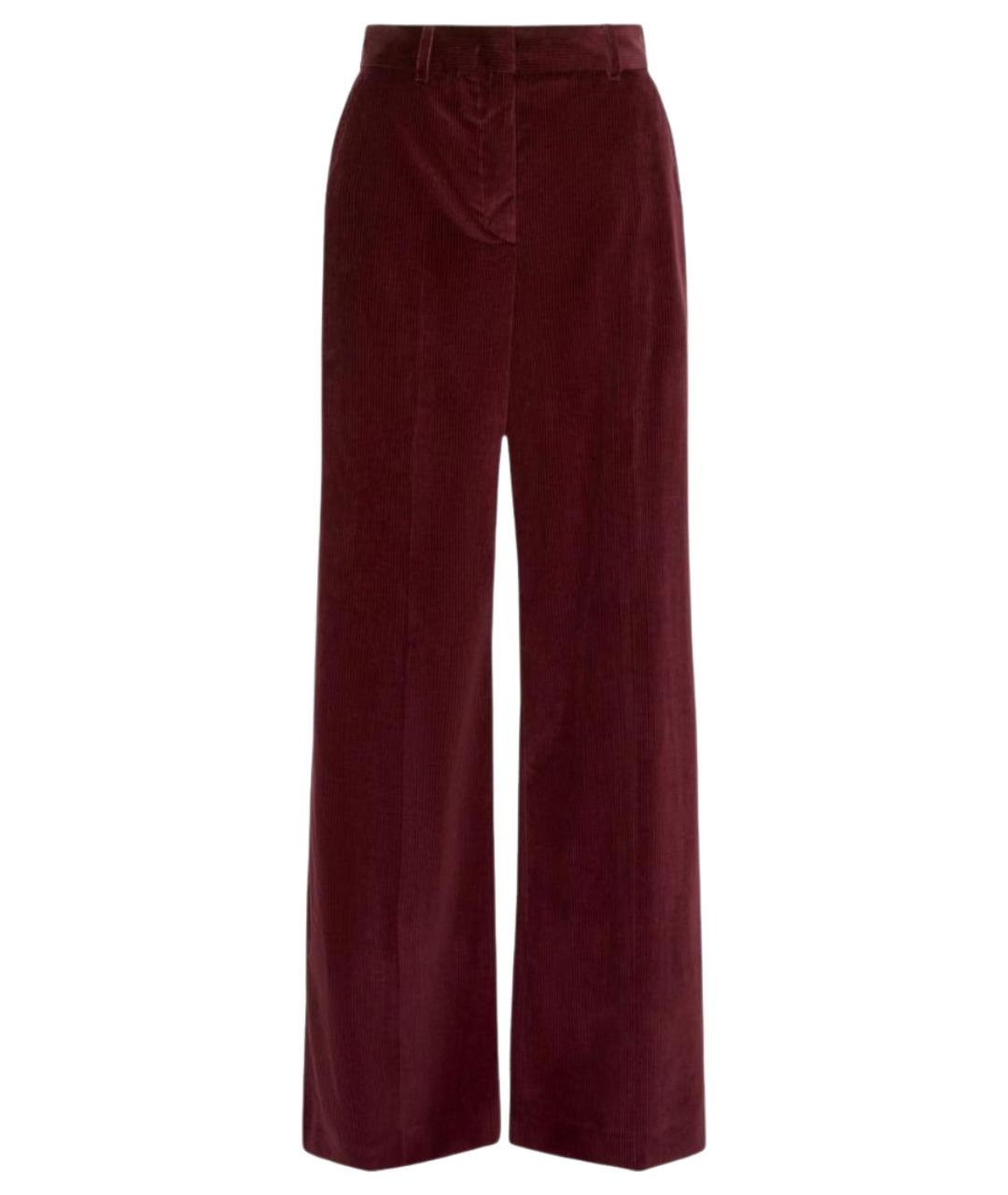 WEEKEND MAX MARA Бордовые хлопковые брюки широкие, фото 1