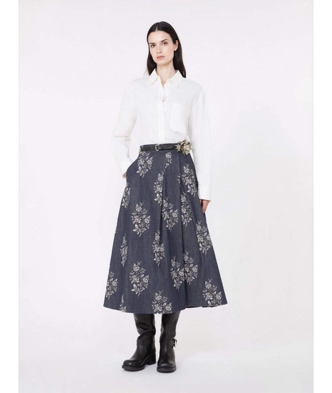 WEEKEND MAX MARA Мульти хлопковая юбка миди, фото 2