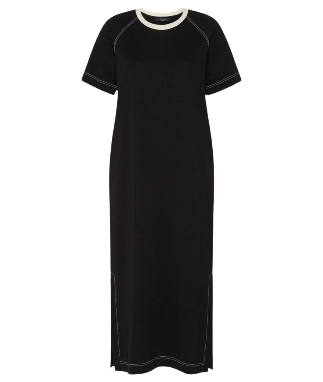 WEEKEND MAX MARA Черное хлопковое повседневное платье, фото 1