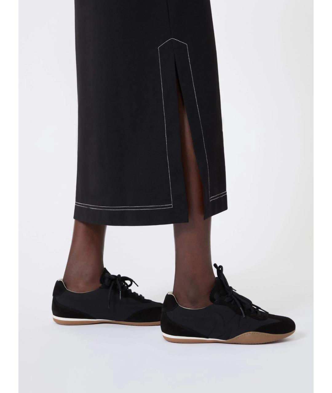 WEEKEND MAX MARA Черное хлопковое повседневное платье, фото 4