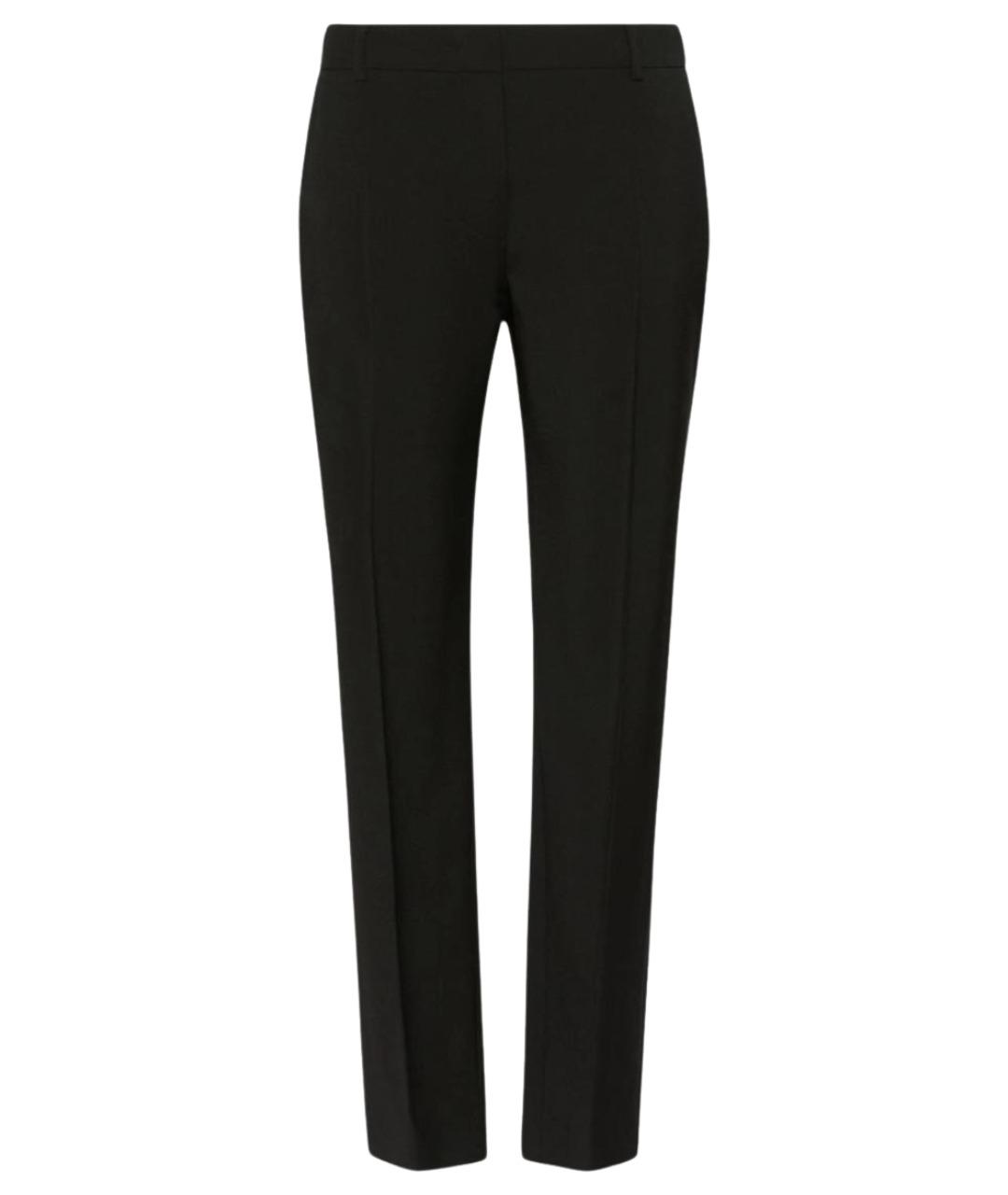 WEEKEND MAX MARA Черные шерстяные прямые брюки, фото 1