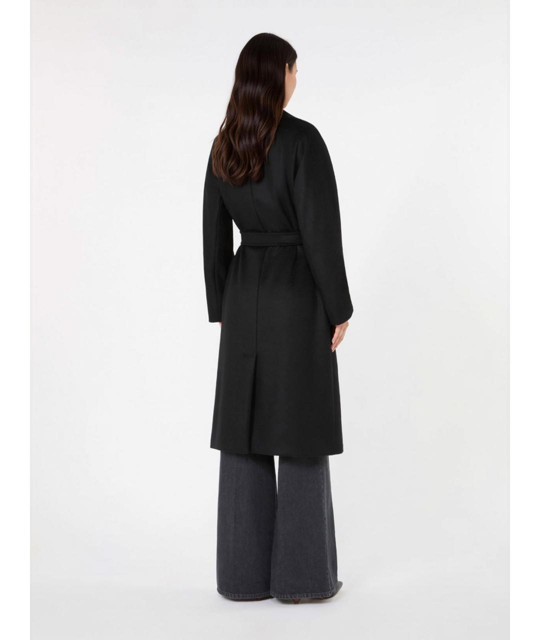 WEEKEND MAX MARA Черное шерстяное пальто, фото 4