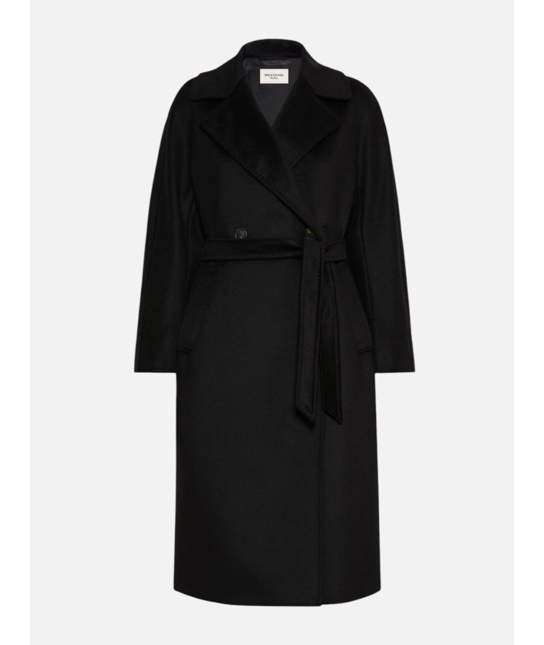 WEEKEND MAX MARA Черное шерстяное пальто, фото 6