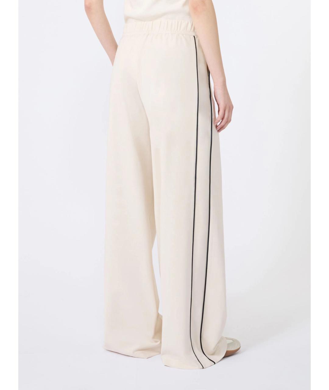 WEEKEND MAX MARA Бежевые хлопковые прямые брюки, фото 4