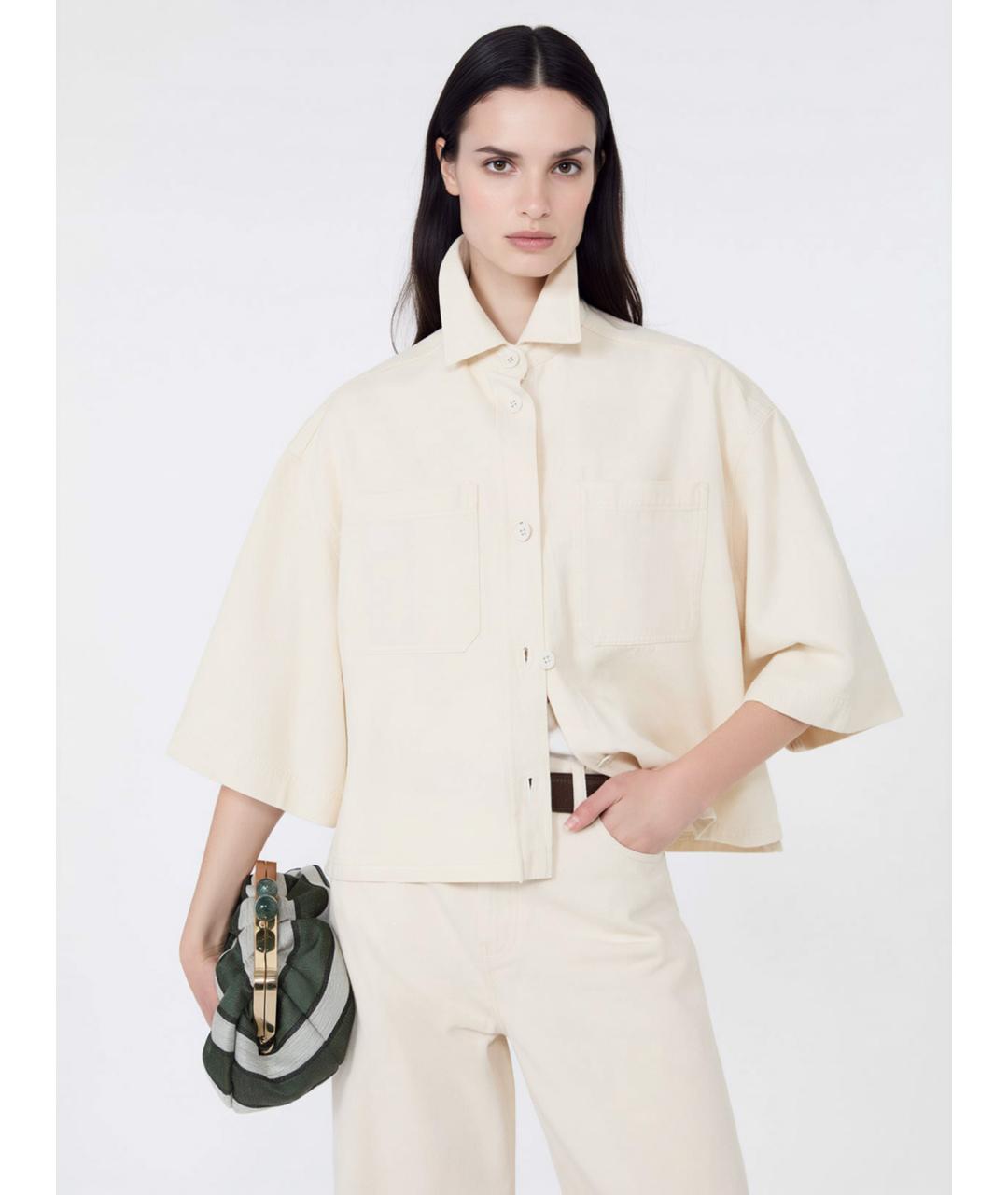 WEEKEND MAX MARA Бежевая хлопковая куртка, фото 5