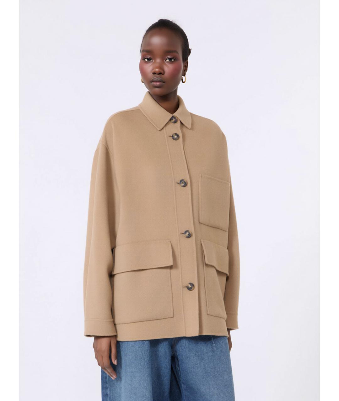 WEEKEND MAX MARA Бежевая шерстяная куртка, фото 3