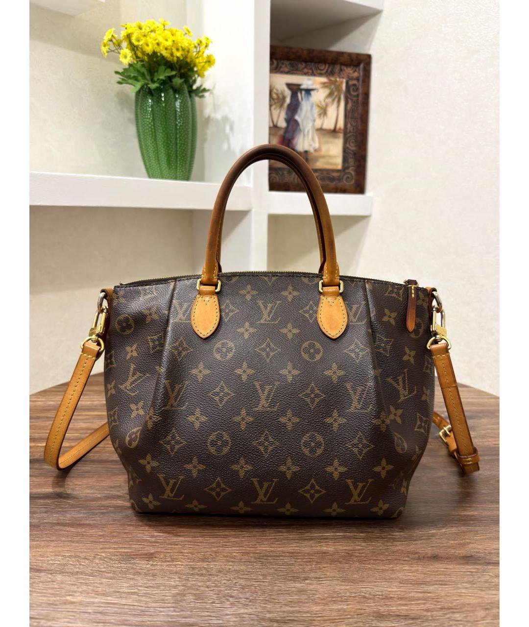 LOUIS VUITTON Коричневая сумка тоут из канвы, фото 4
