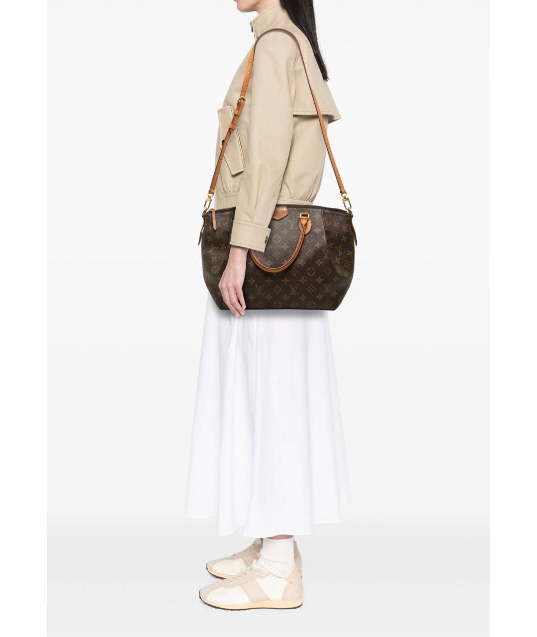 LOUIS VUITTON Коричневая сумка тоут из канвы, фото 5