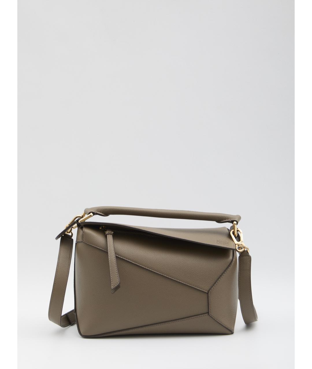 LOEWE Бежевая кожаная сумка через плечо, фото 5