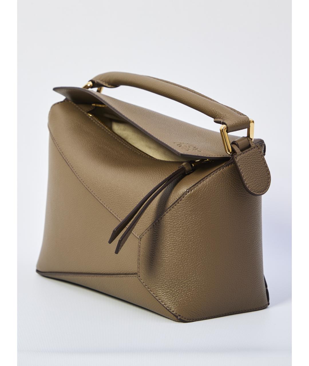 LOEWE Бежевая кожаная сумка через плечо, фото 4