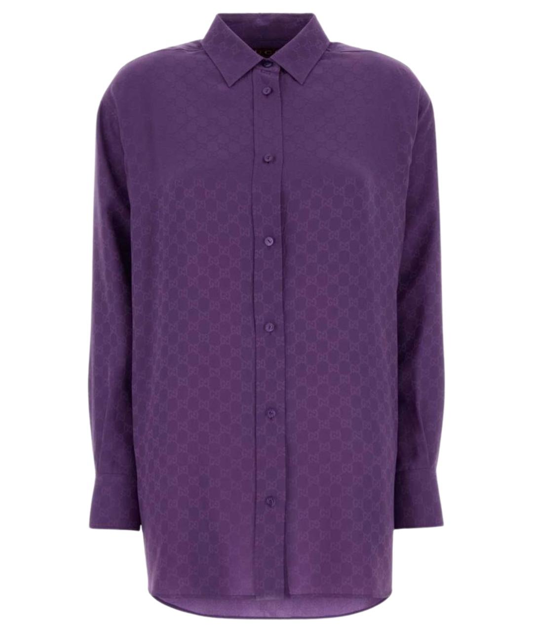 GUCCI Фиолетовая шелковая рубашка, фото 1