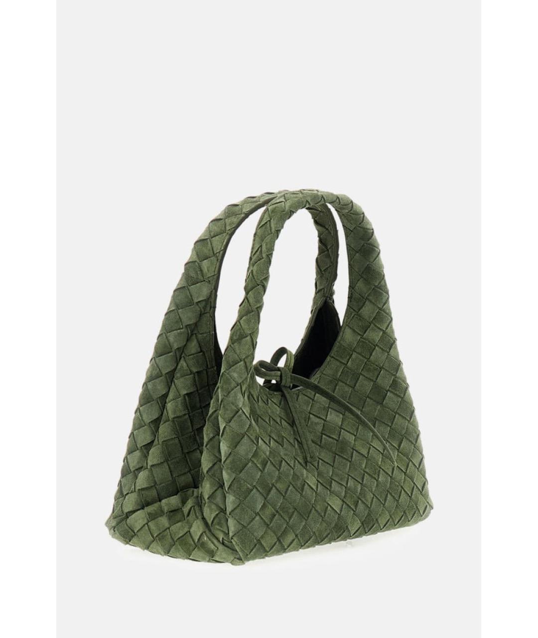 BOTTEGA VENETA Зеленая замшевая сумка через плечо, фото 2