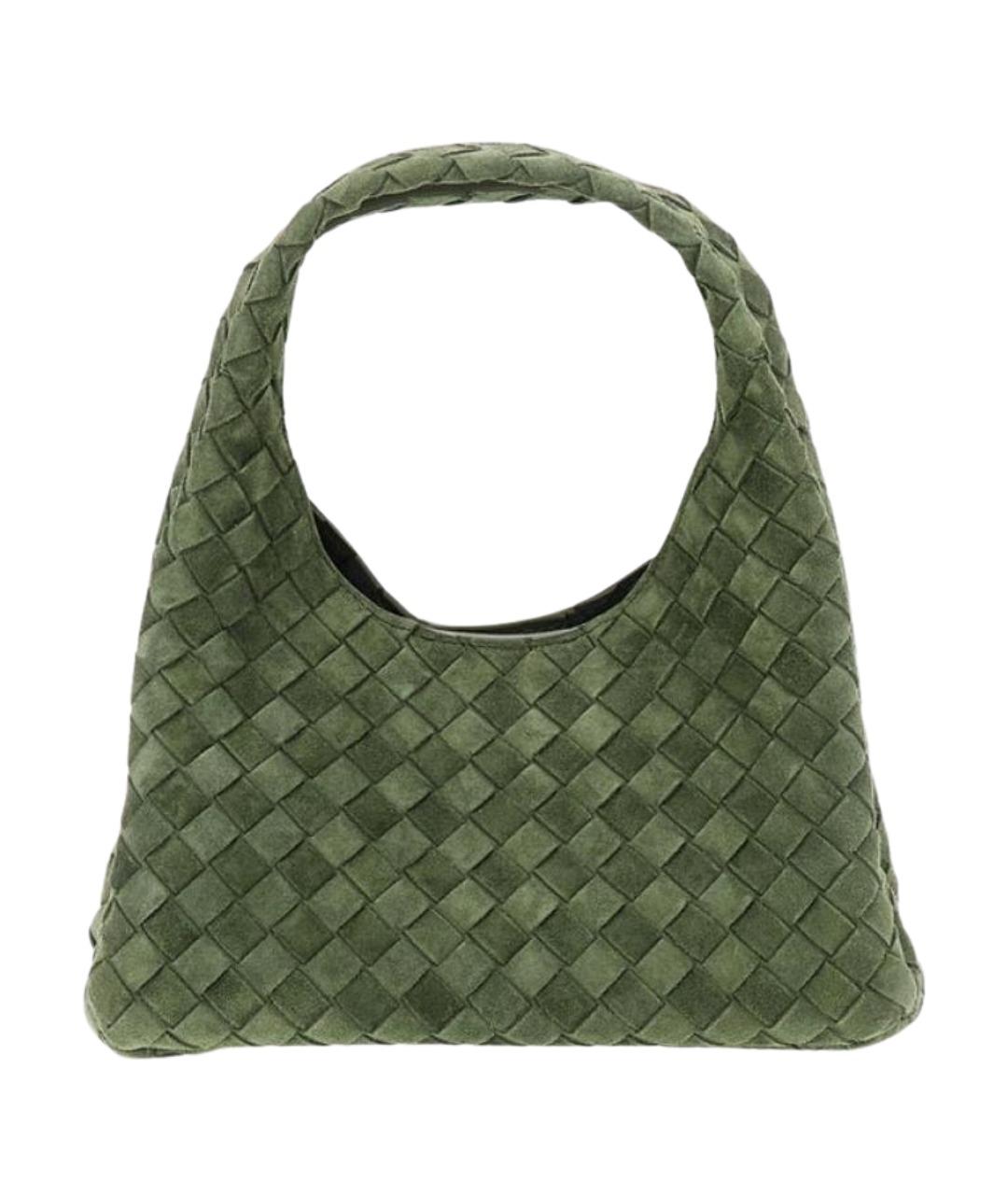 BOTTEGA VENETA Зеленая замшевая сумка через плечо, фото 1