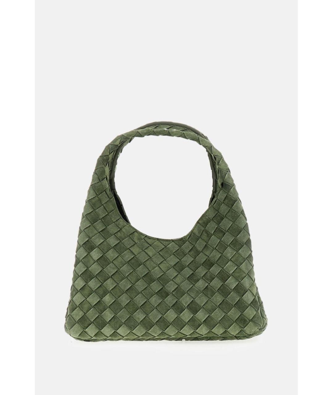 BOTTEGA VENETA Зеленая замшевая сумка через плечо, фото 3
