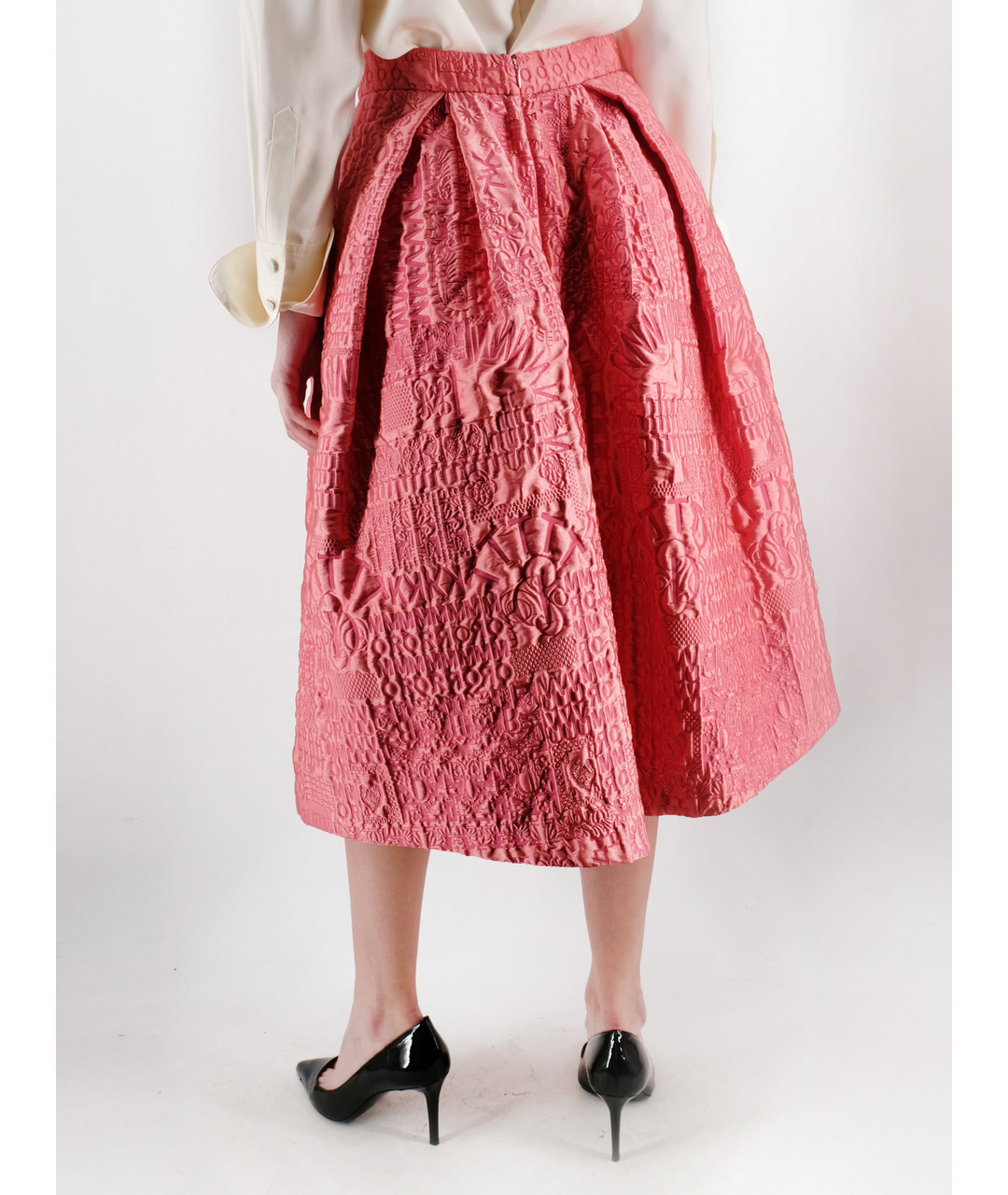 MARY KATRANTZOU Розовая полиэстеровая юбка миди, фото 3