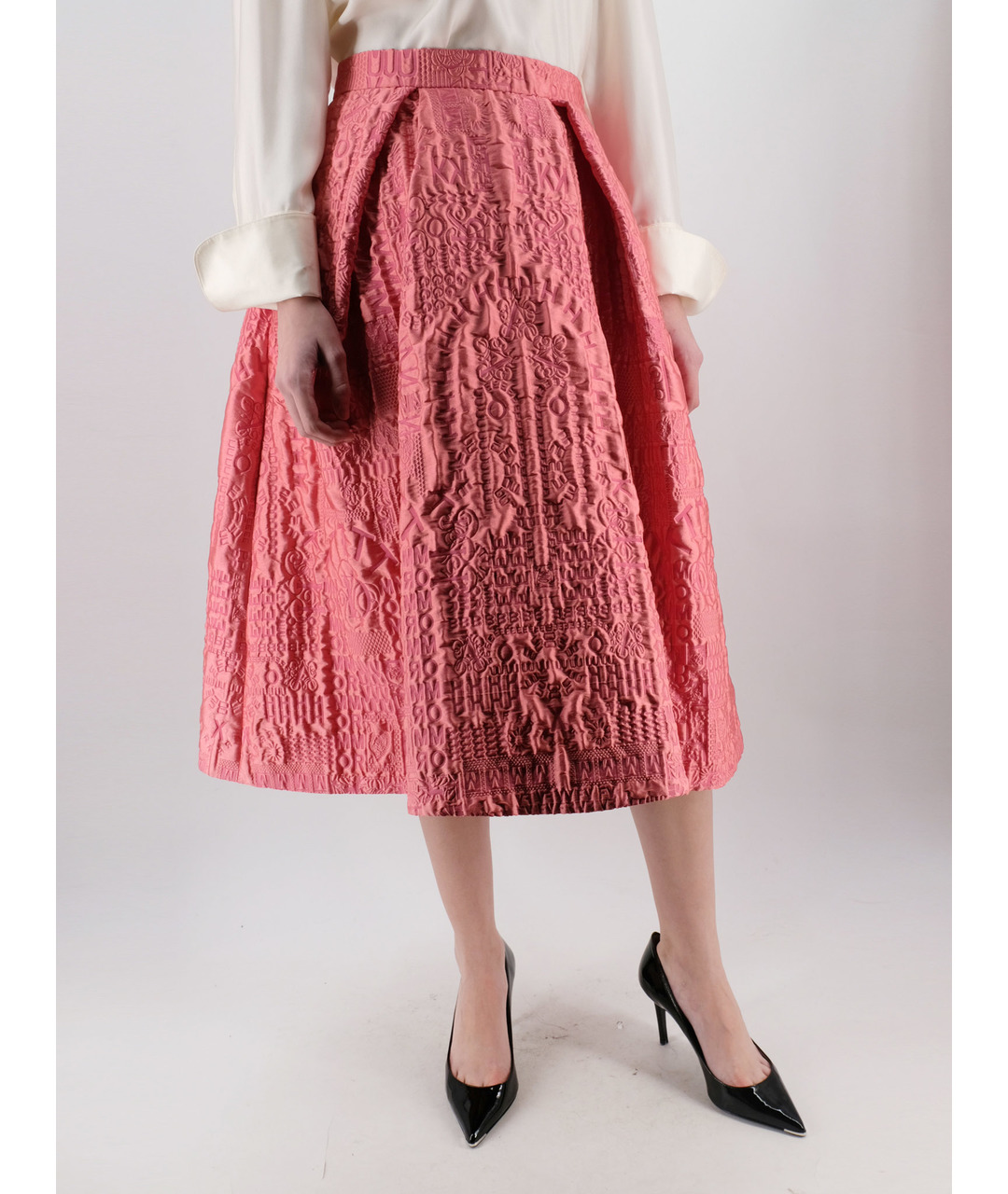 MARY KATRANTZOU Розовая полиэстеровая юбка миди, фото 2