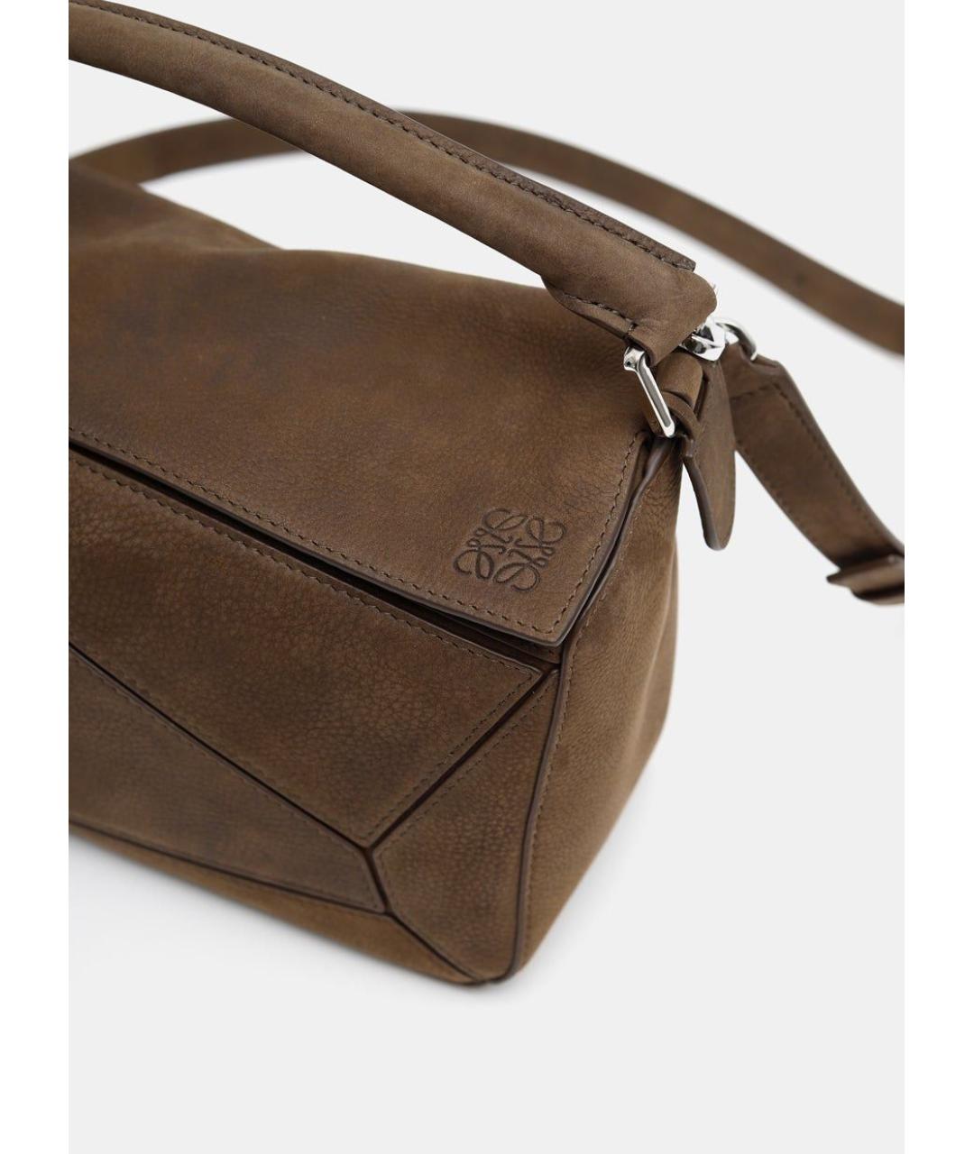LOEWE Коричневая кожаная сумка через плечо, фото 4