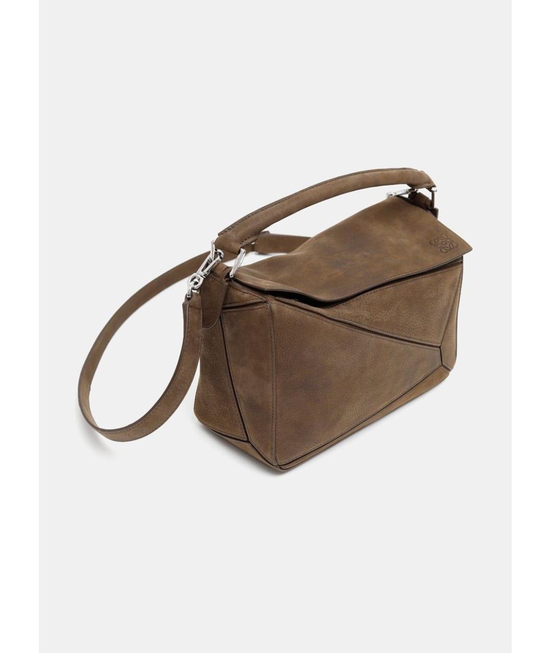 LOEWE Коричневая кожаная сумка через плечо, фото 3