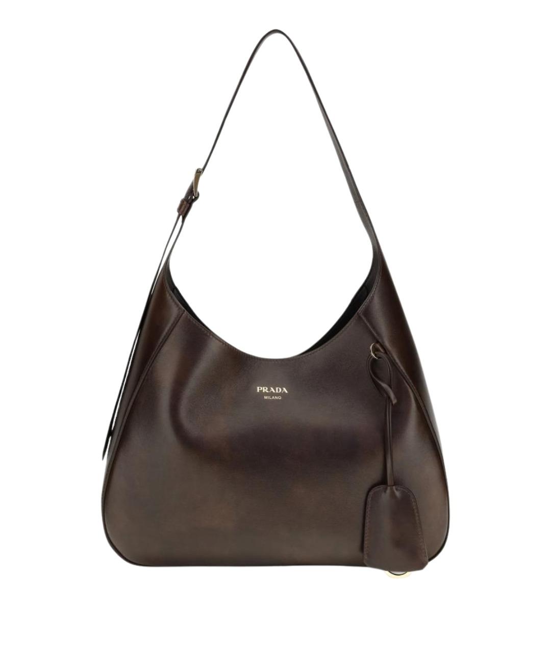 PRADA Коричневая кожаная сумка через плечо, фото 1