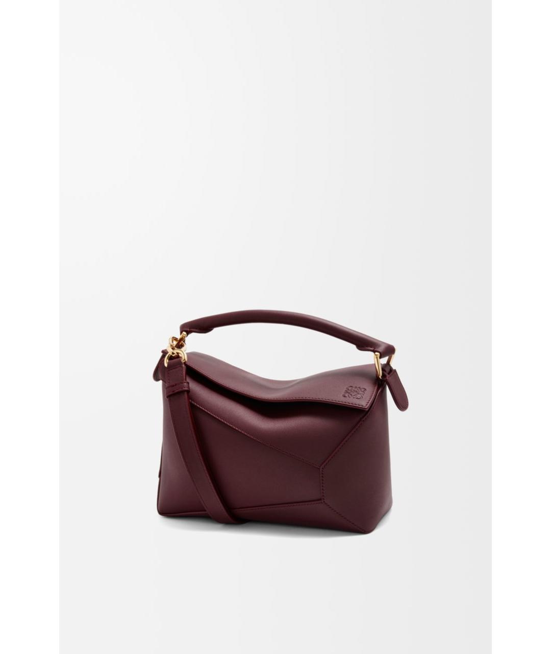 LOEWE Бордовая кожаная сумка через плечо, фото 5