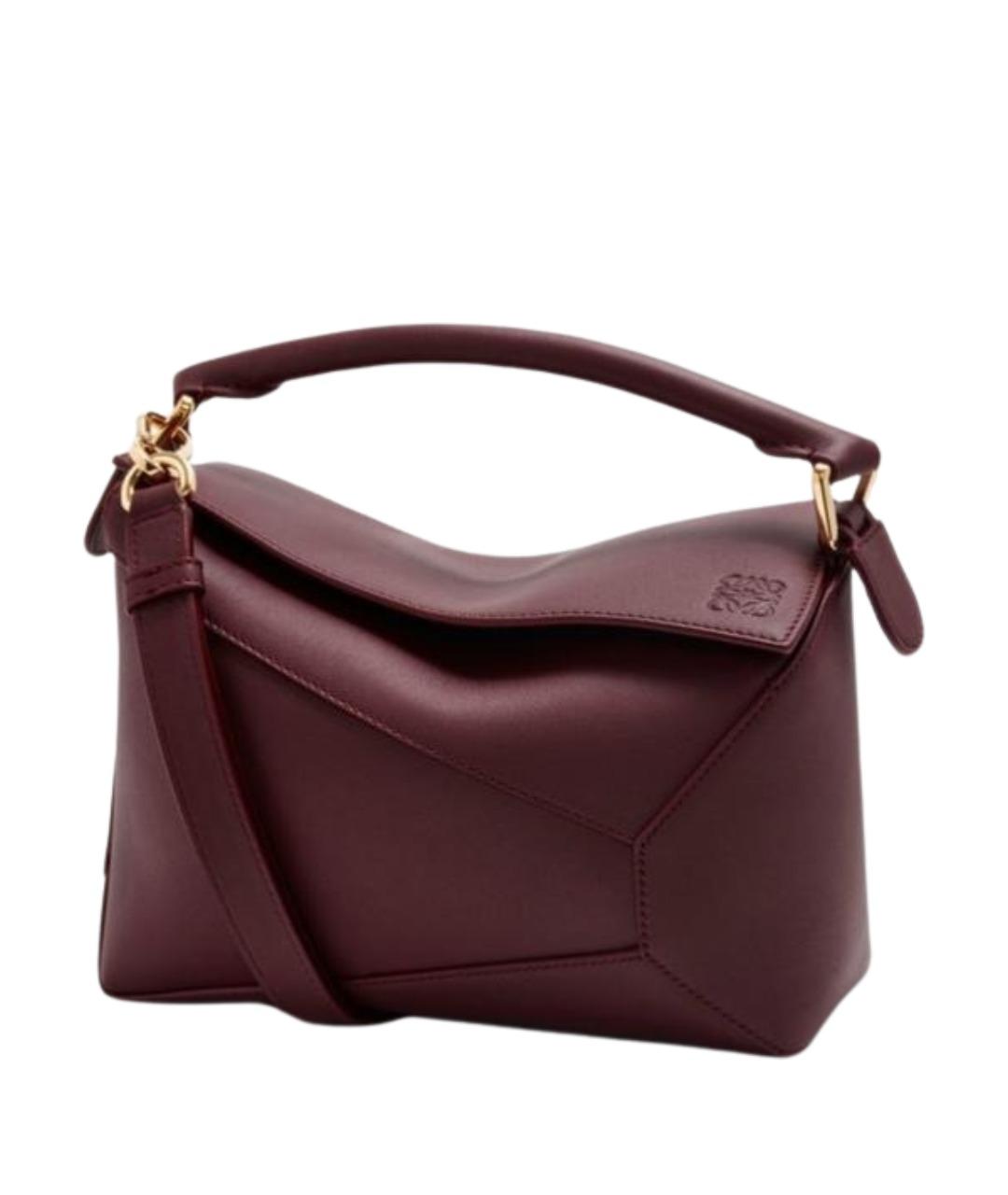 LOEWE Бордовая кожаная сумка через плечо, фото 1