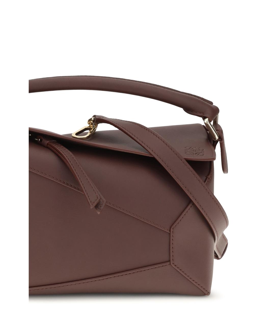 LOEWE Бордовая кожаная сумка через плечо, фото 4