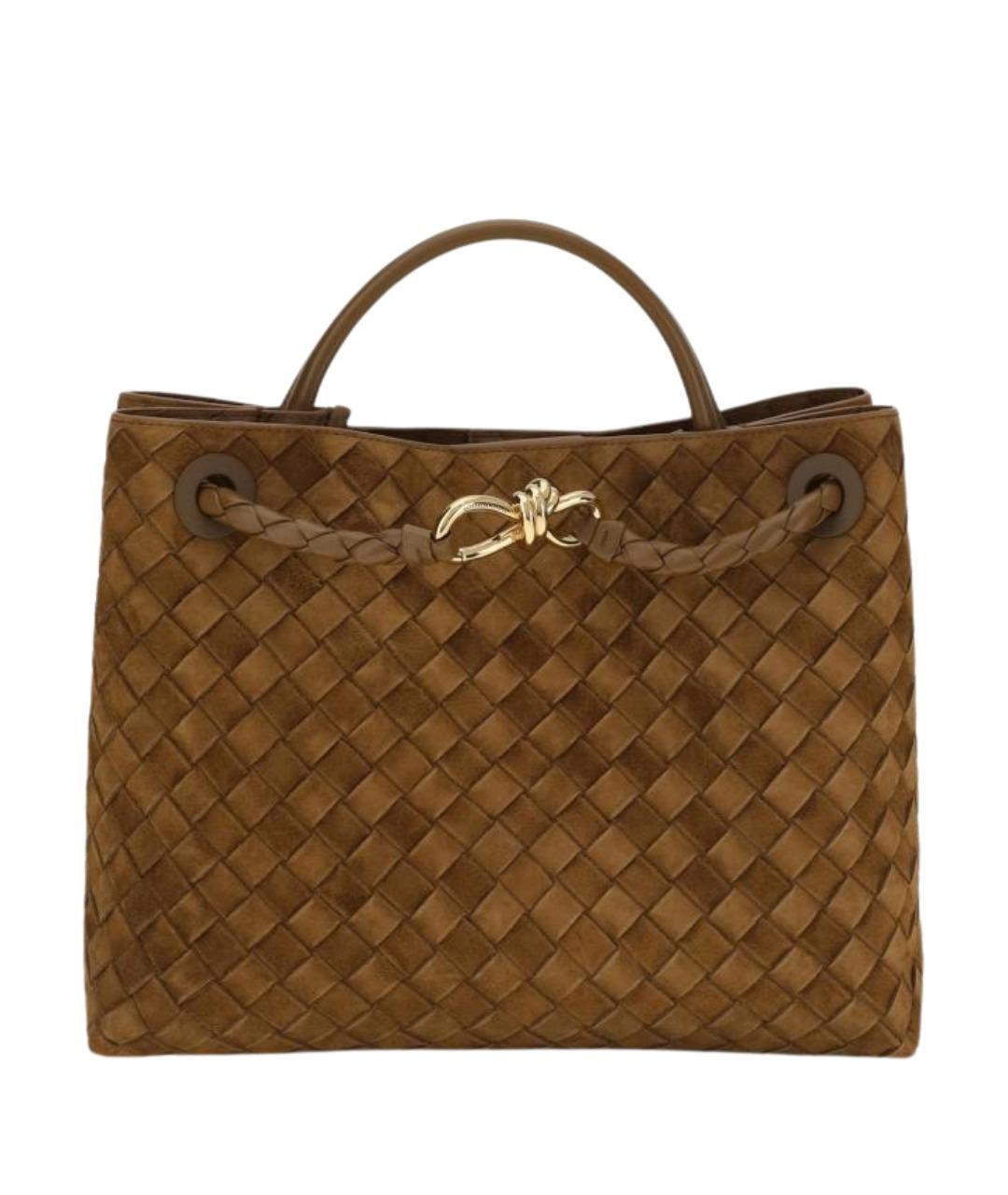 BOTTEGA VENETA Коричневая замшевая сумка тоут, фото 1