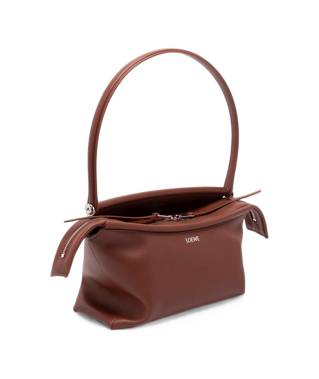 LOEWE Коричневая кожаная сумка через плечо, фото 4