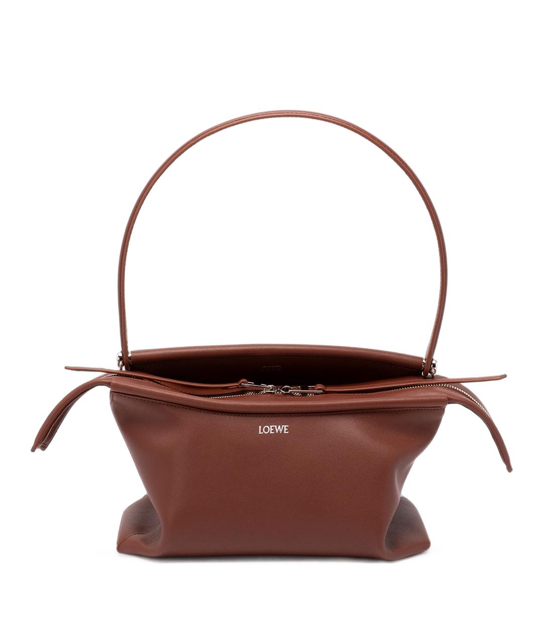 LOEWE Коричневая кожаная сумка через плечо, фото 1
