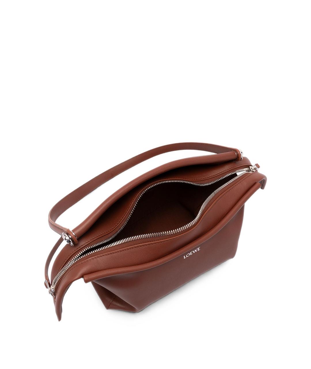 LOEWE Коричневая кожаная сумка через плечо, фото 3