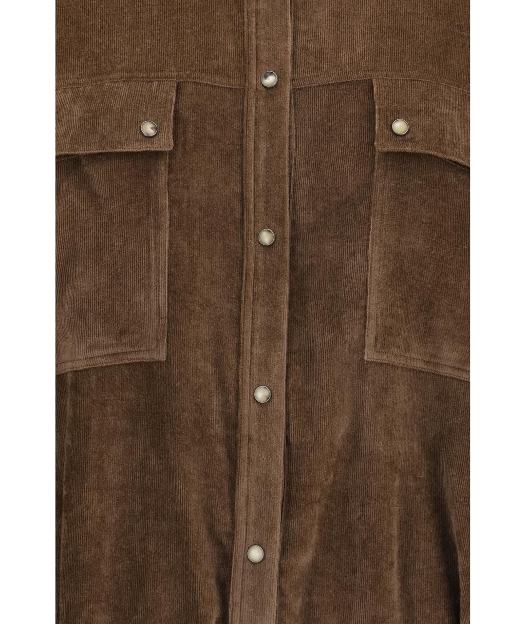 BRUNELLO CUCINELLI Коричневая вискозная рубашка, фото 3