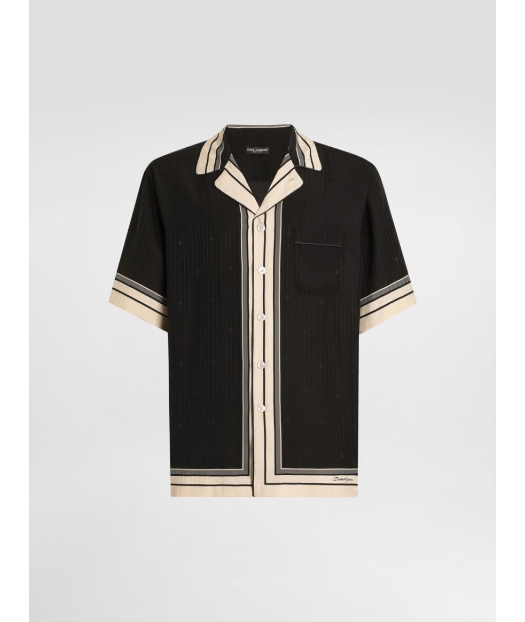 DOLCE&GABBANA Черная шелковая кэжуал рубашка, фото 3