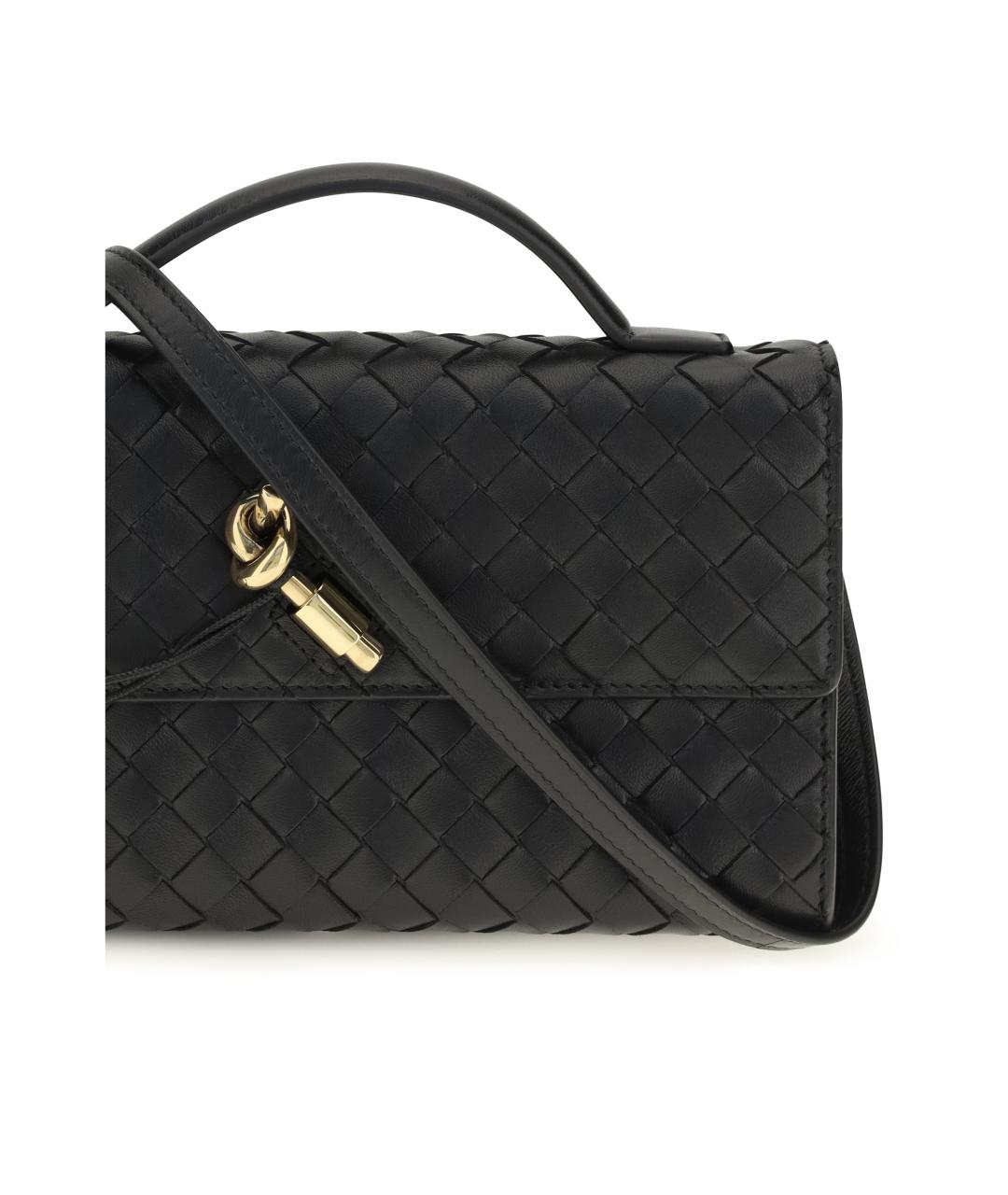 BOTTEGA VENETA Черная кожаная сумка с короткими ручками, фото 4