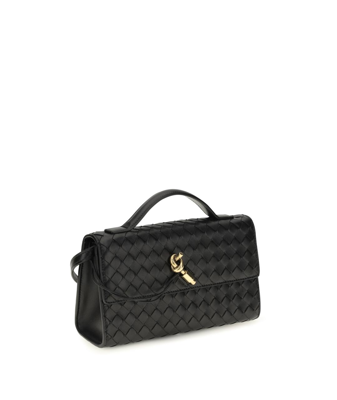 BOTTEGA VENETA Черная кожаная сумка с короткими ручками, фото 2