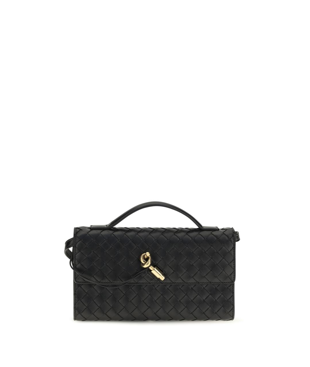 BOTTEGA VENETA Черная кожаная сумка с короткими ручками, фото 5