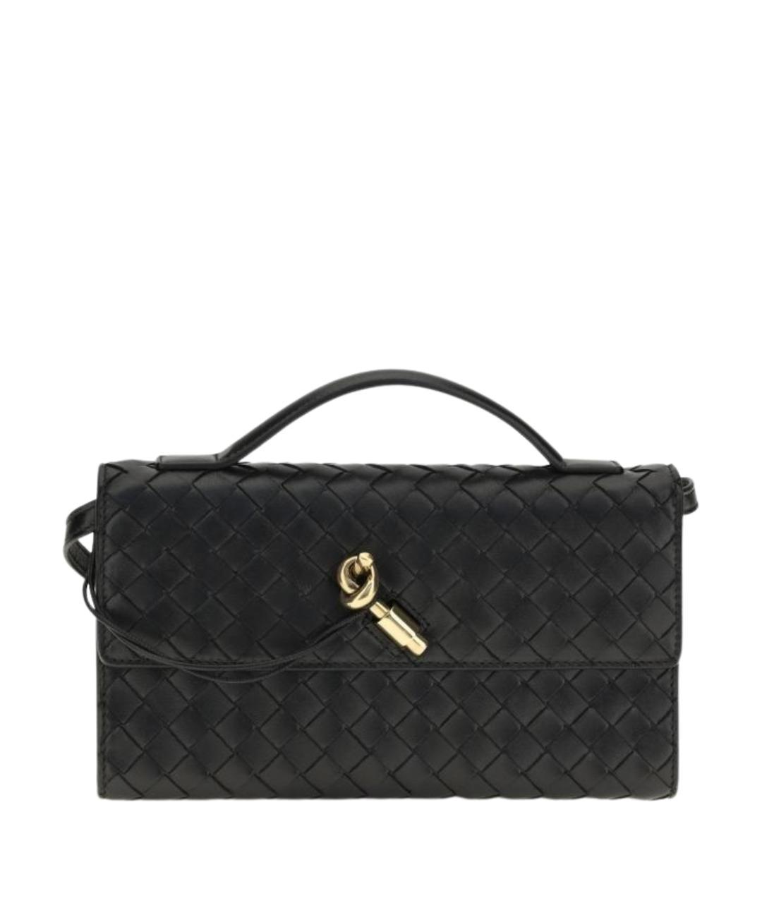 BOTTEGA VENETA Черная кожаная сумка с короткими ручками, фото 1