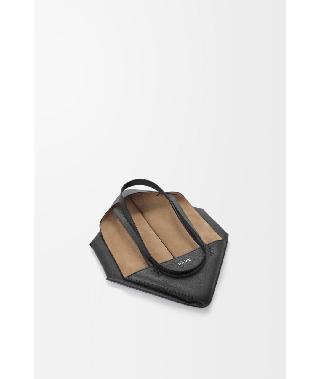 LOEWE Черная кожаная сумка тоут, фото 4