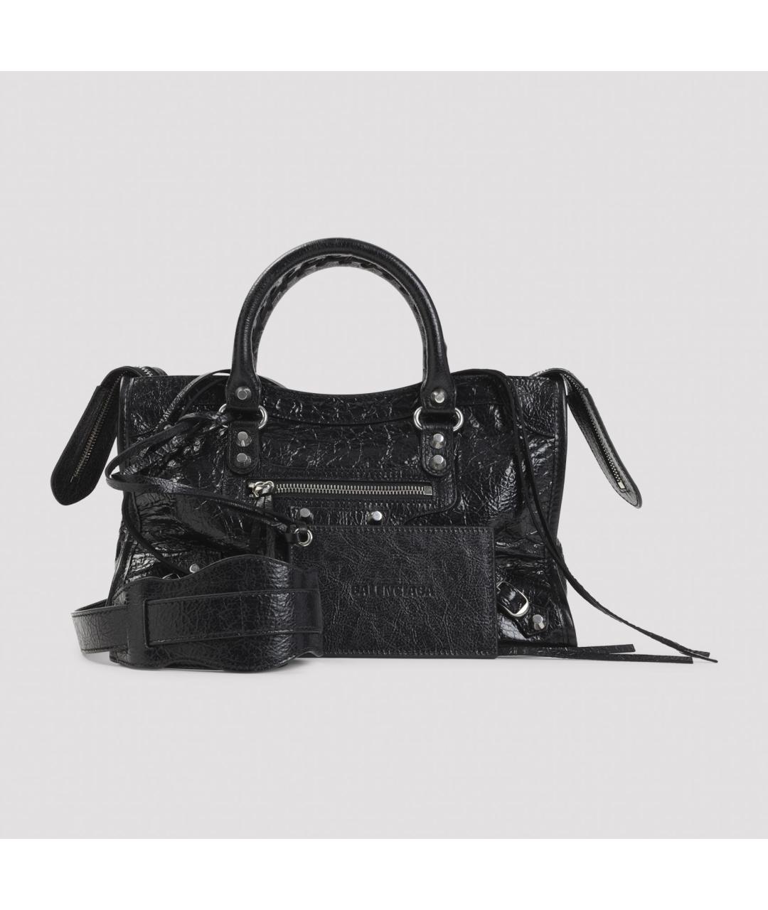 BALENCIAGA Черная сумка тоут из лакированной кожи, фото 3