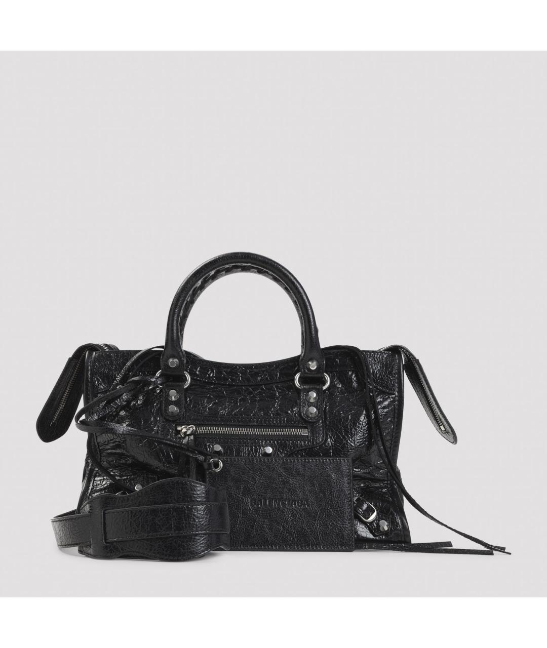 BALENCIAGA Черная сумка тоут из лакированной кожи, фото 6