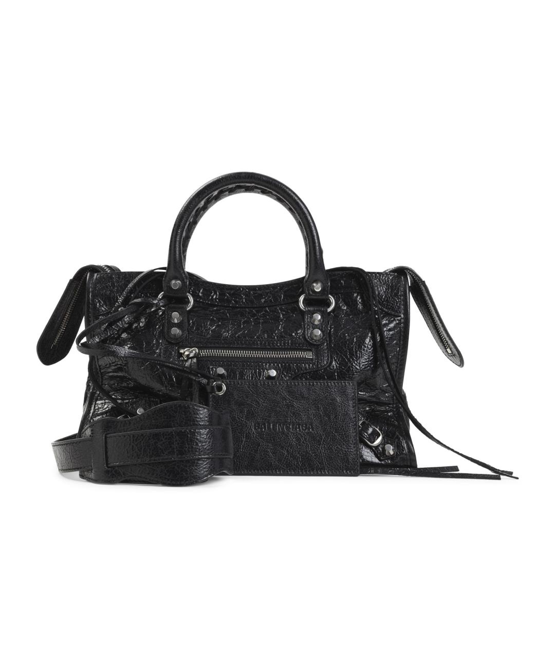BALENCIAGA Черная сумка тоут из лакированной кожи, фото 2