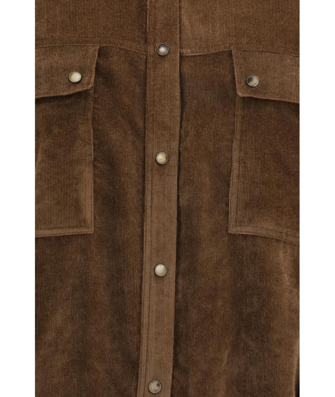 BRUNELLO CUCINELLI Коричневая вискозная рубашка, фото 3