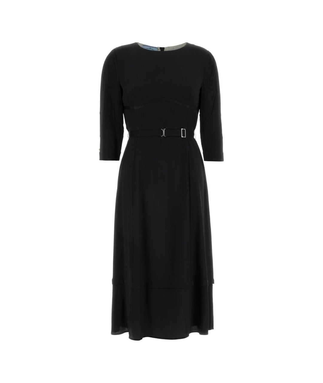 PRADA Черное шерстяное повседневное платье, фото 4