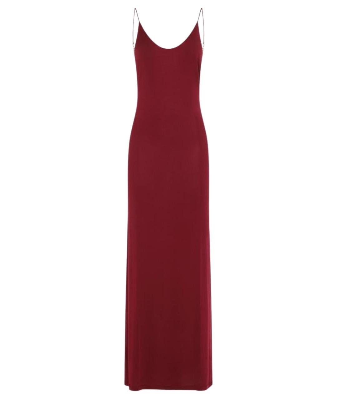 SAINT LAURENT Бордовое вискозное вечернее платье, фото 1
