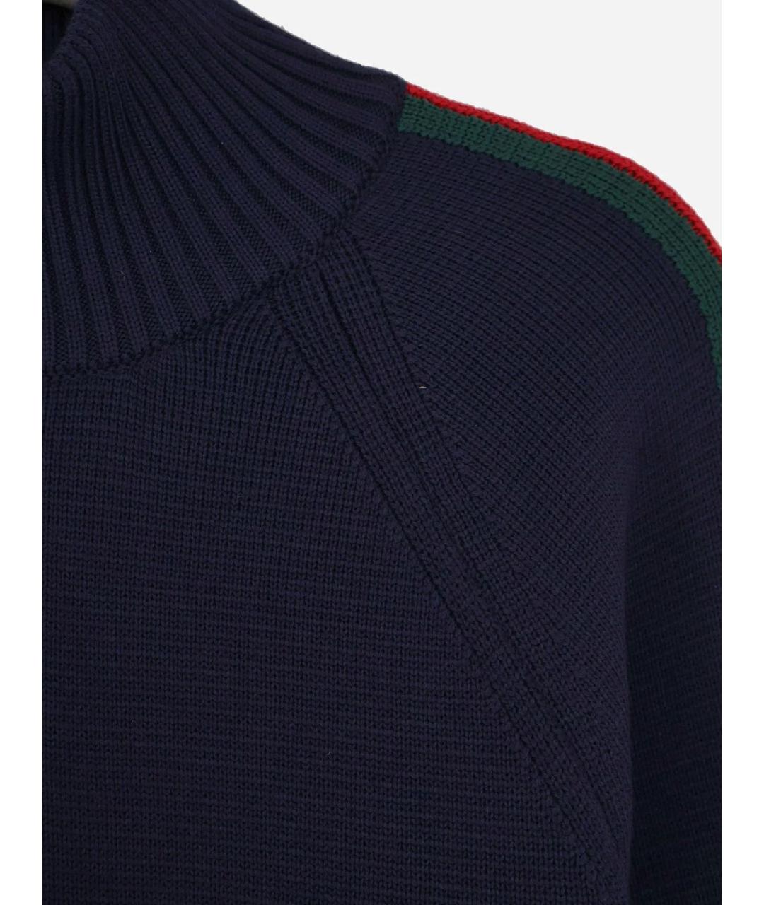 GUCCI Темно-синий шерстяной кардиган, фото 3