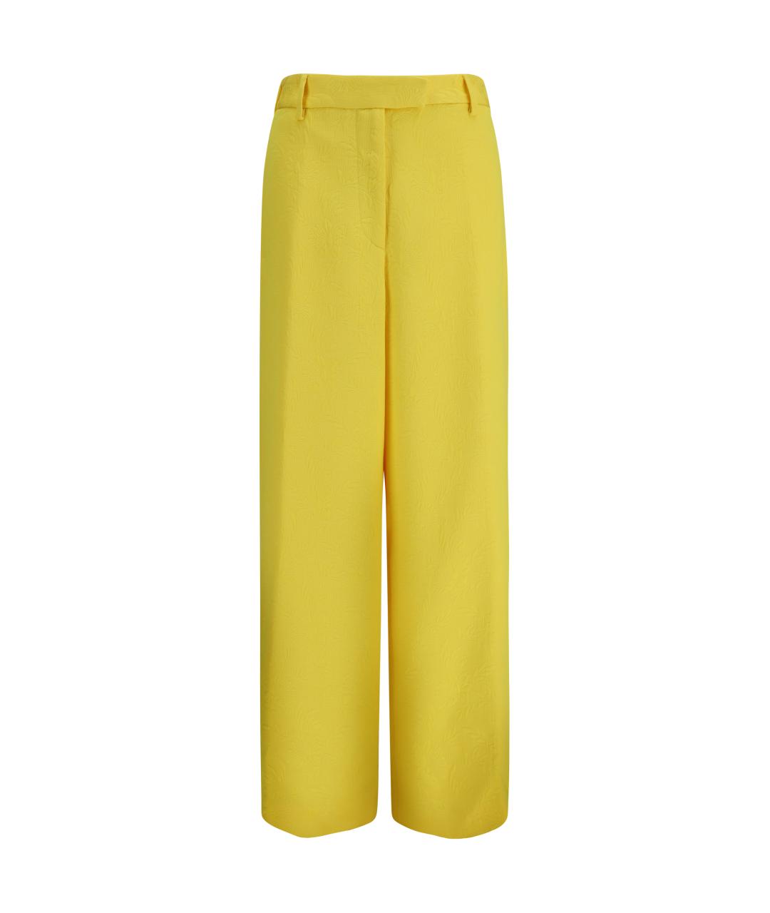 DRIES VAN NOTEN Желтые хлопковые прямые брюки, фото 1