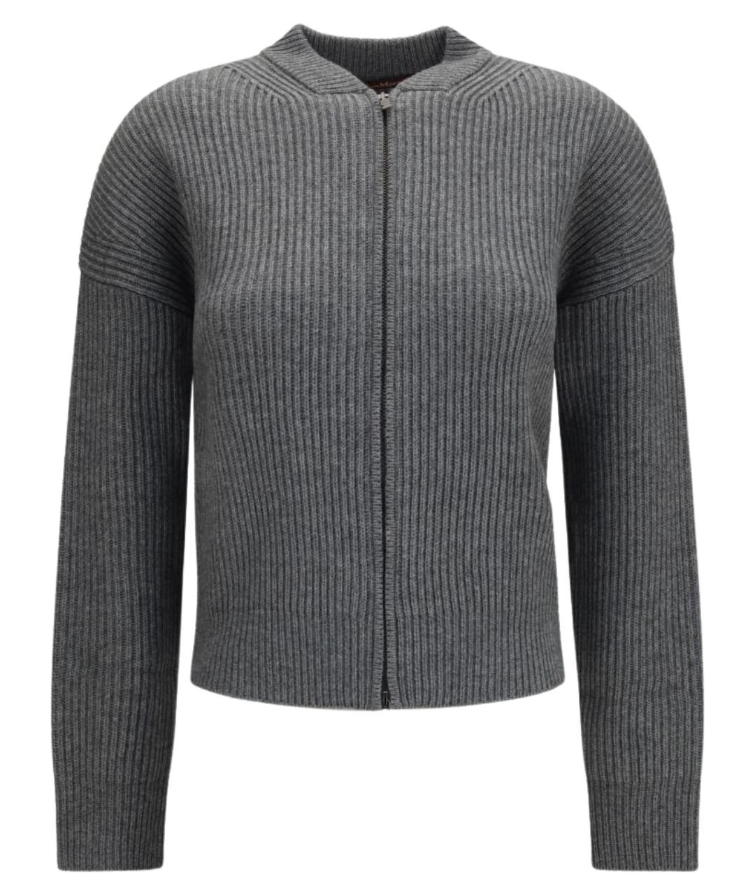 MAX MARA STUDIO Серый шерстяной кардиган, фото 1
