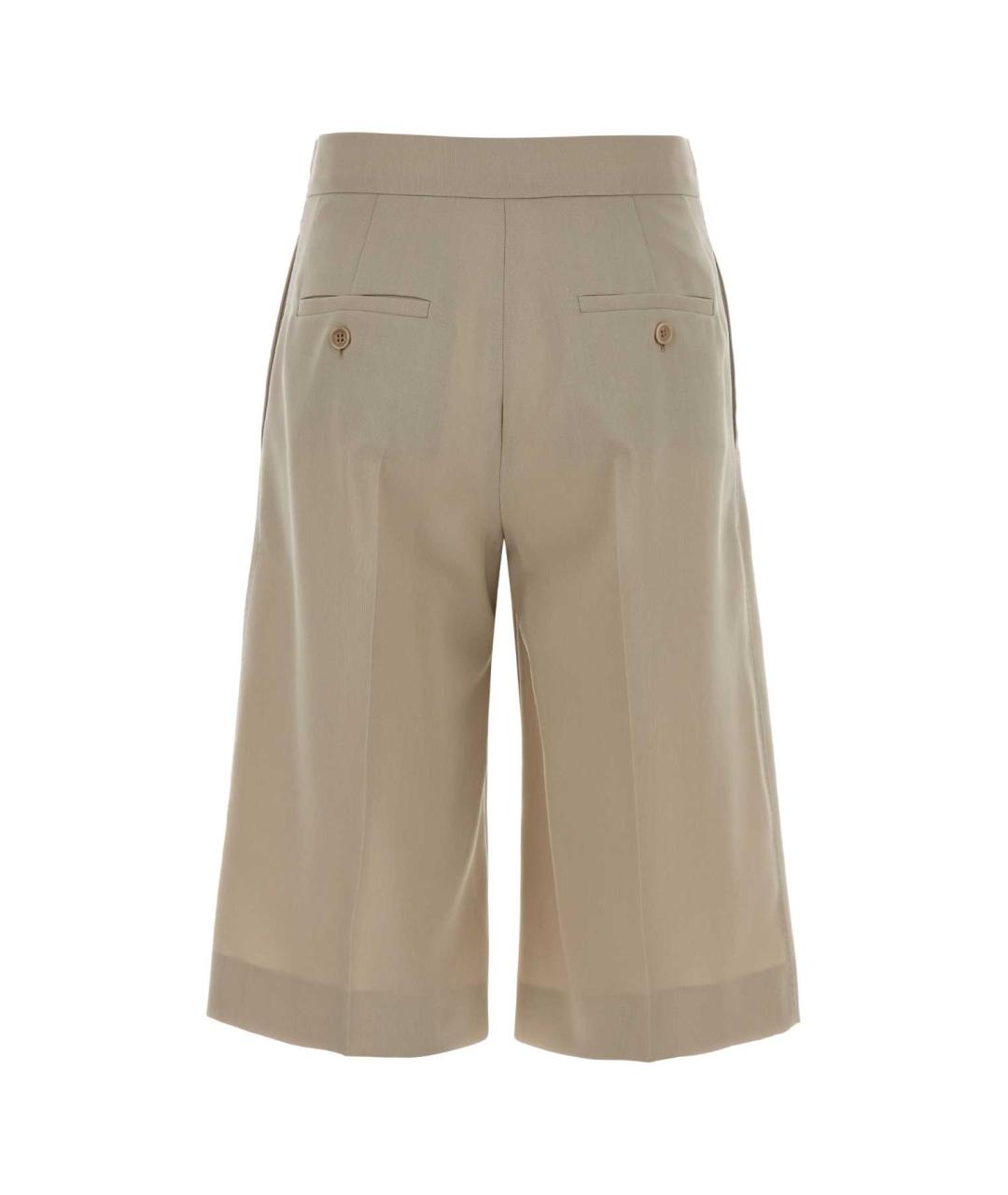 MAX MARA Бежевые шерстяные прямые брюки, фото 4