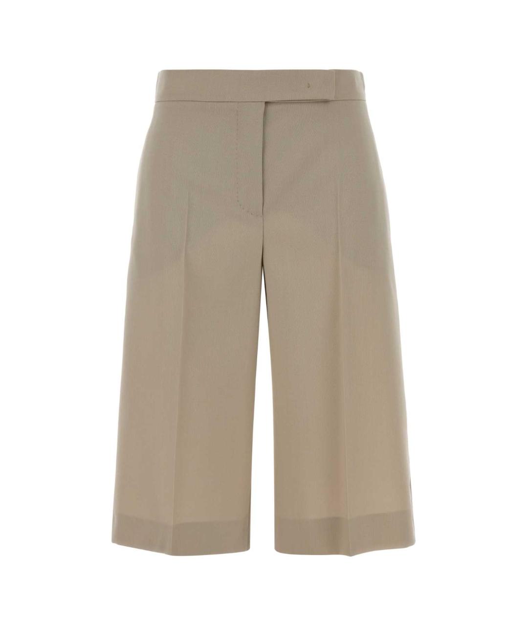 MAX MARA Бежевые шерстяные прямые брюки, фото 3